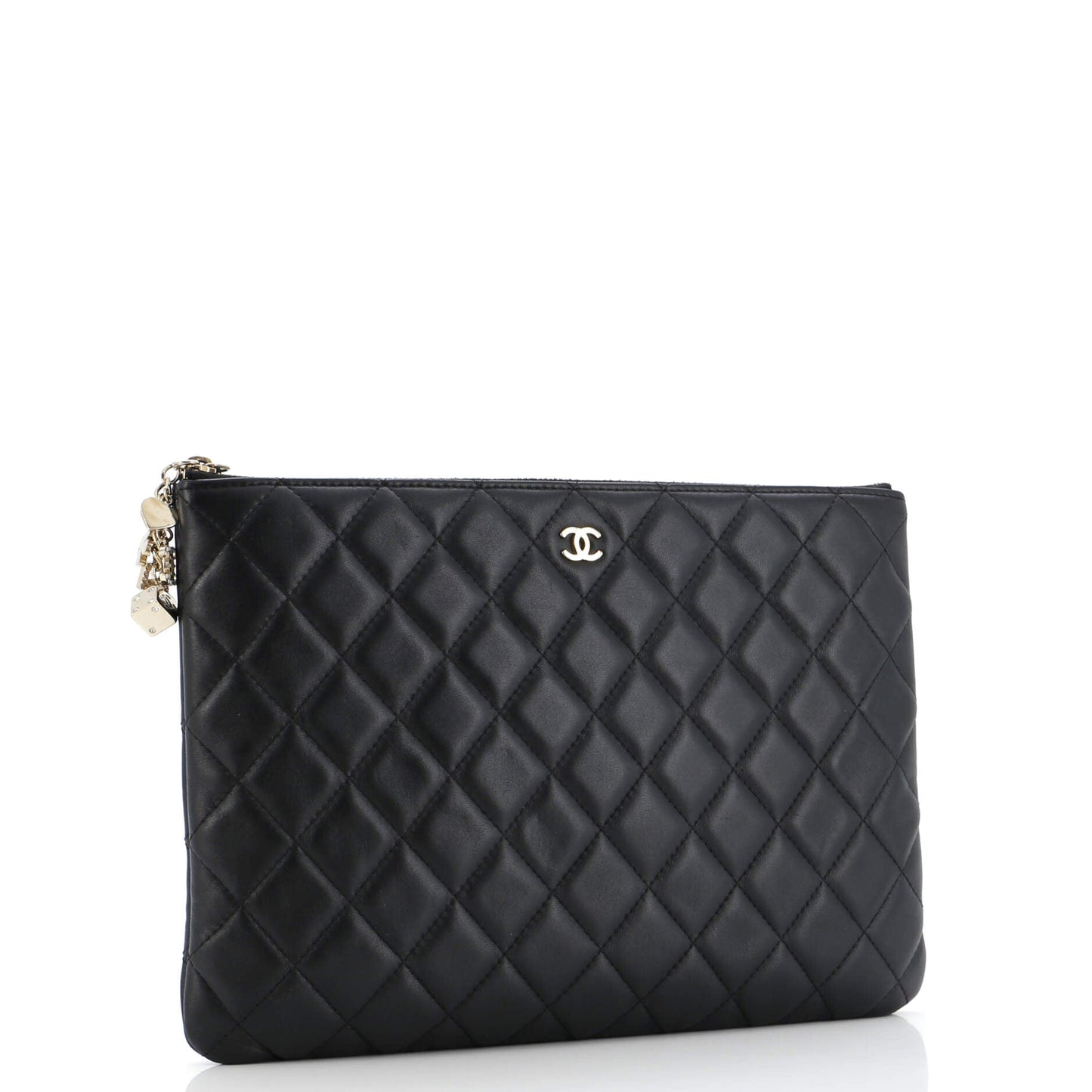 CC Casino O Case Clutch Quilted Lambskin Medium