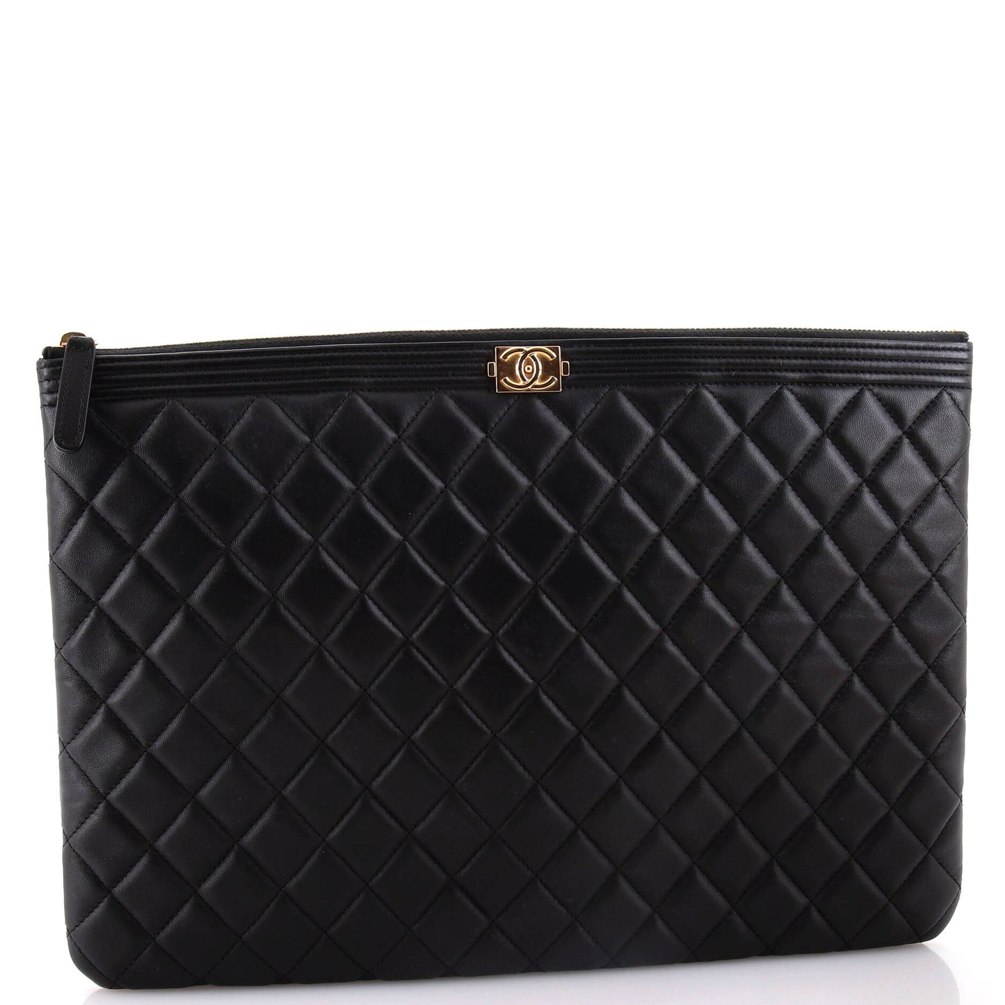 Boy O Case Clutch Quilted Lambskin Large