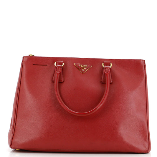 Double Zip Lux Tote Saffiano Leather Large