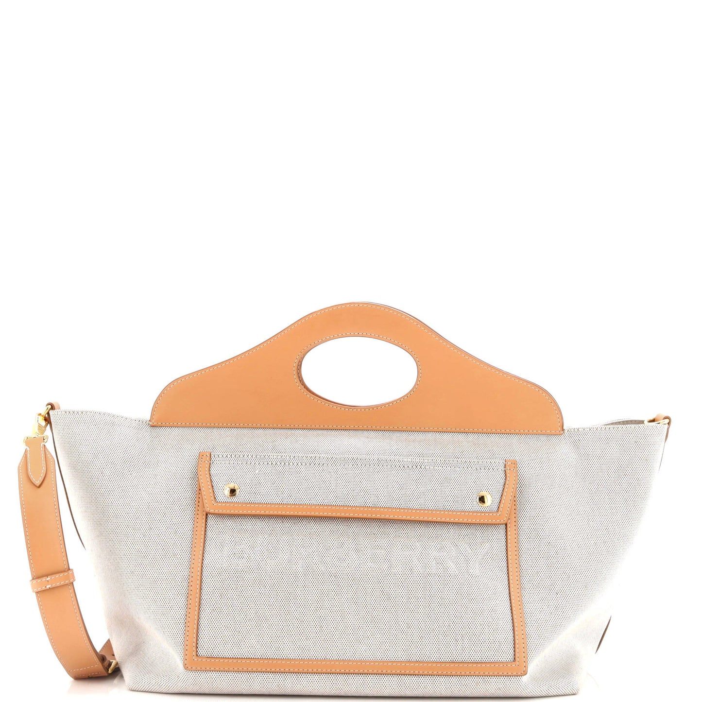 Soft Pocket Tote Canvas with Leather Medium