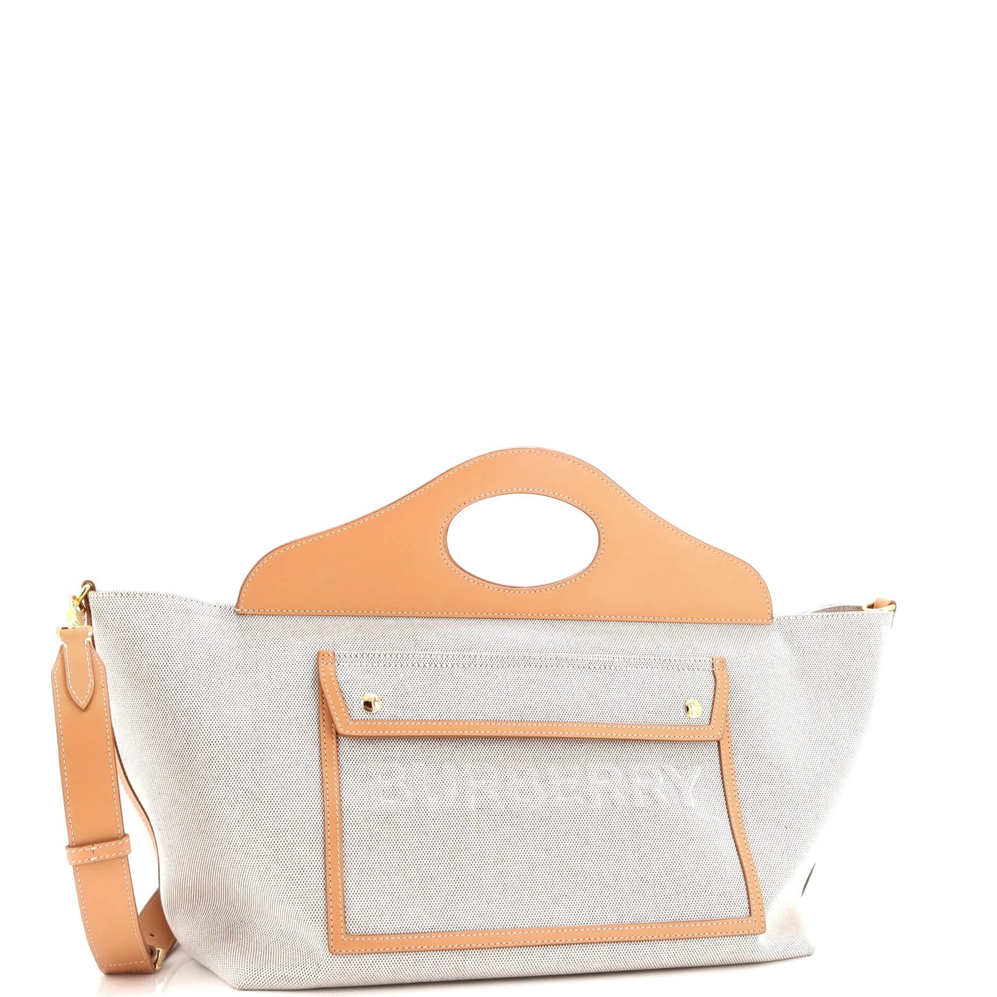 Soft Pocket Tote Canvas with Leather Medium