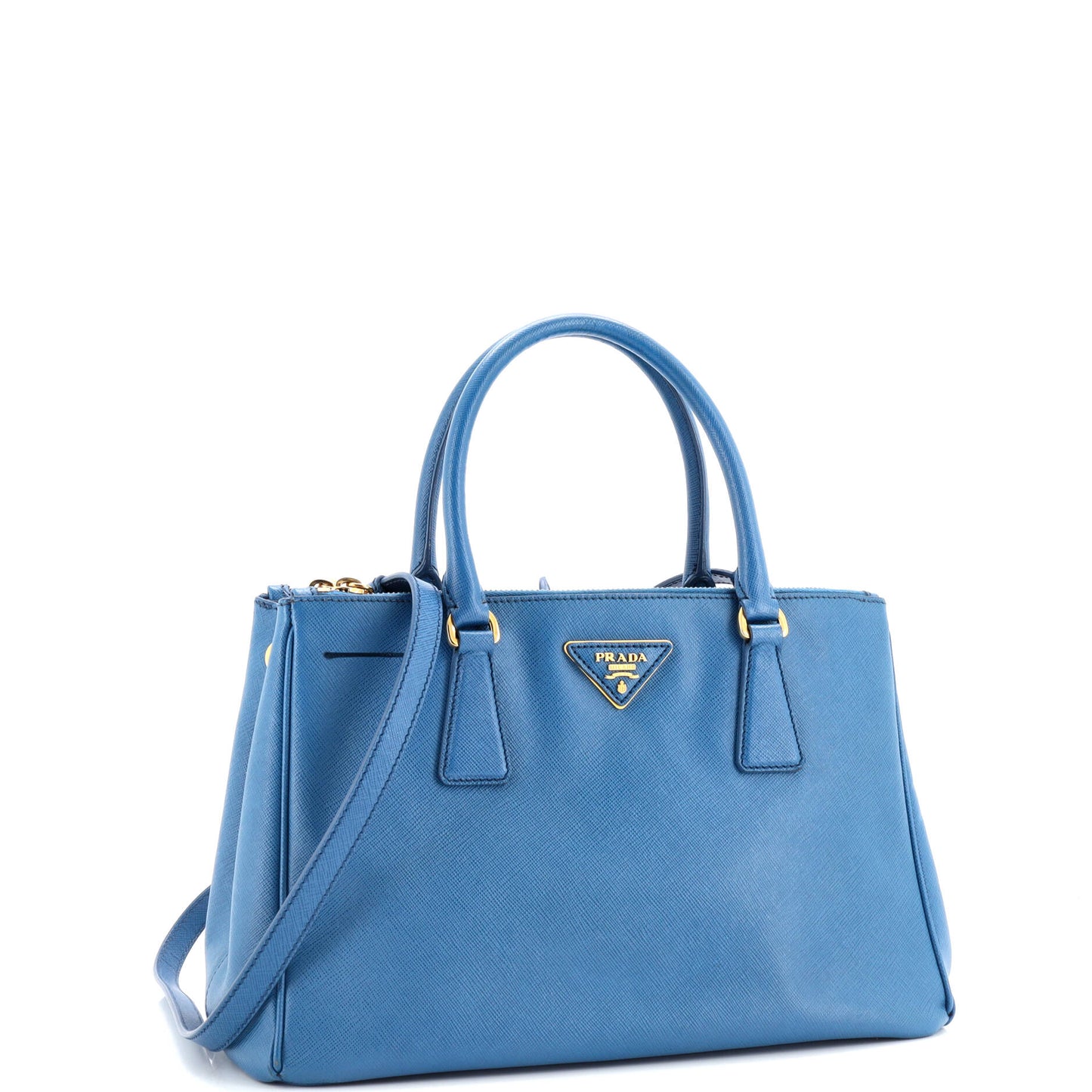 Double Zip Lux Tote Saffiano Leather Small