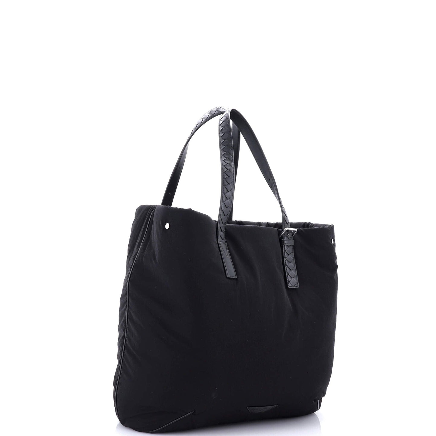 Crossroad Buckle Tote Padded Nylon with Intrecciato Detail Medium