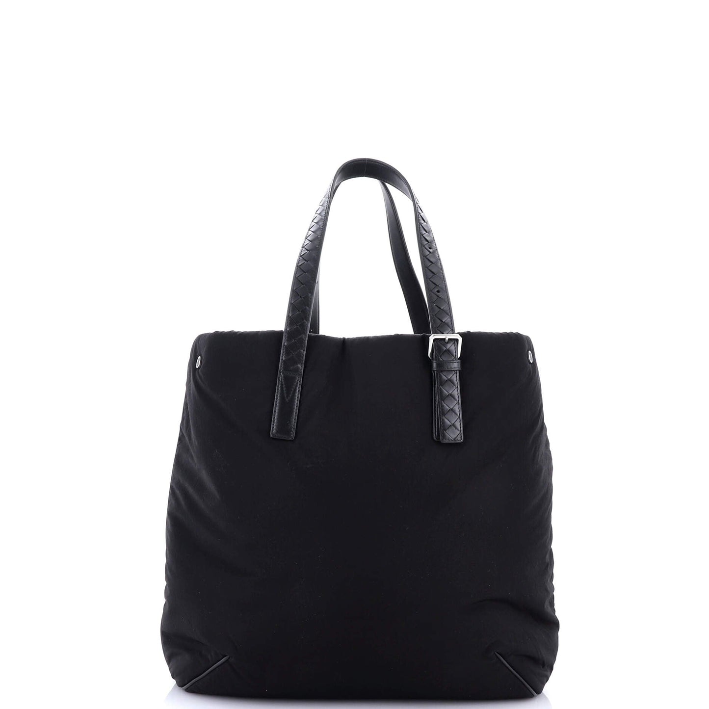 Crossroad Buckle Tote Padded Nylon with Intrecciato Detail Medium