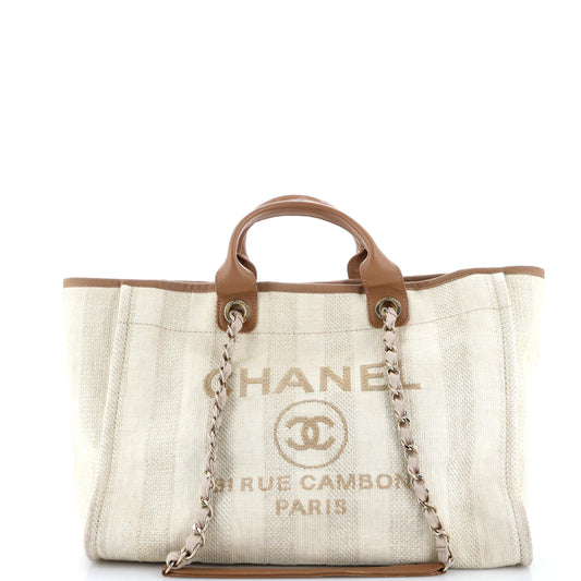 Deauville Tote Striped Mixed Fibers Medium