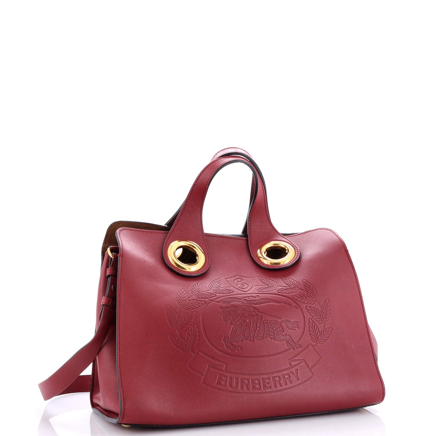 Crest Grommet Tote Embossed Leather Large