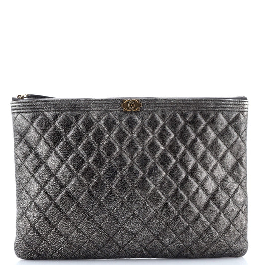 Boy O Case Clutch Quilted Calfskin Large