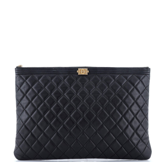 Boy O Case Clutch Quilted Caviar Large