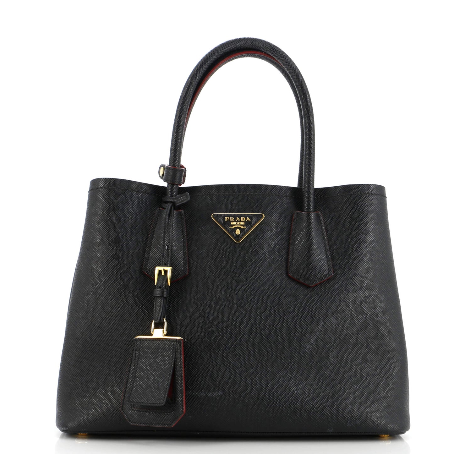 Cuir Double Tote Saffiano Leather Small