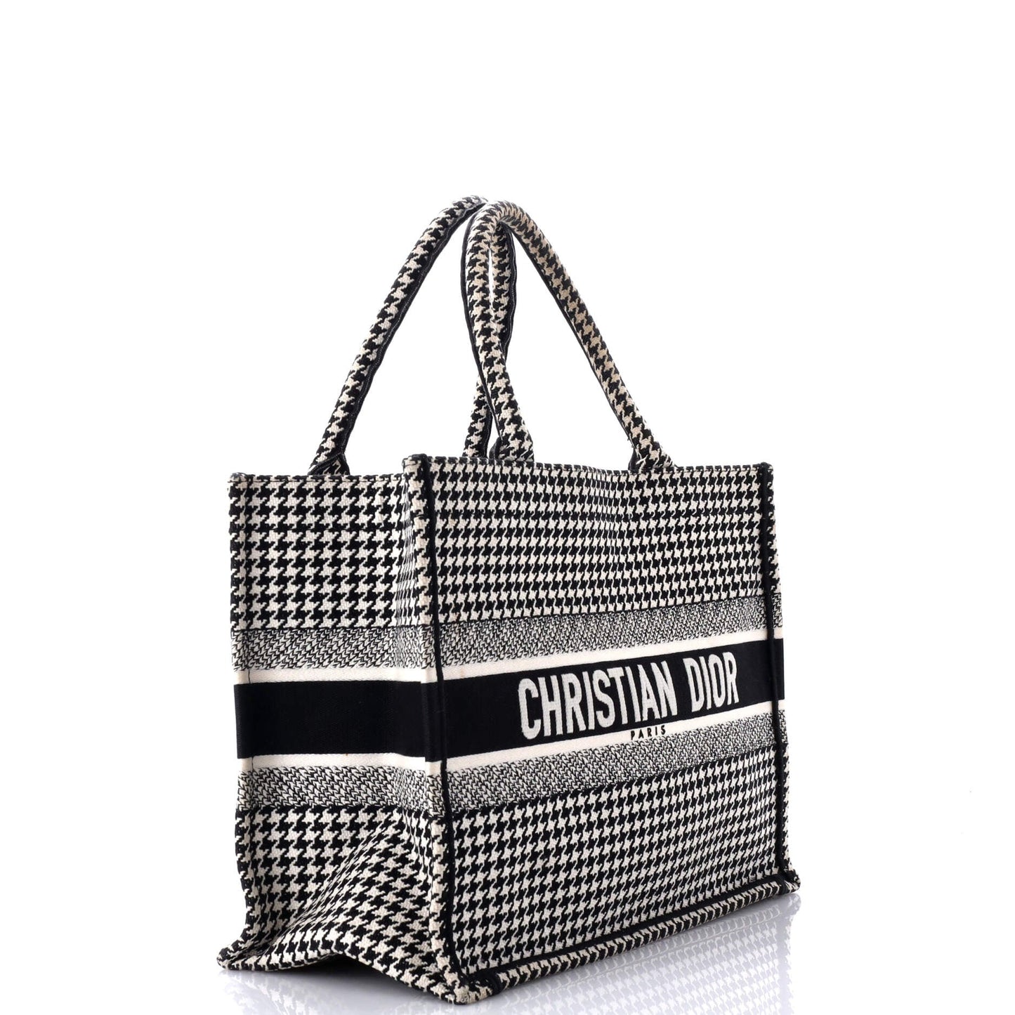 Book Tote Houndstooth Canvas Medium
