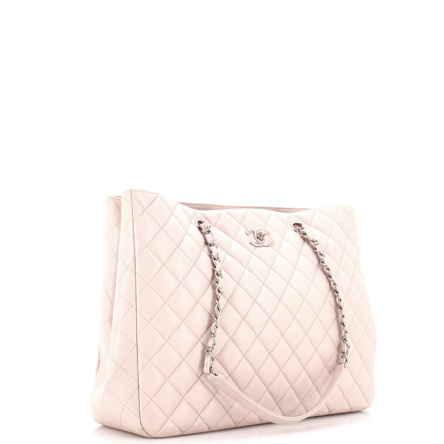 Classic CC Shopping Tote Quilted Caviar Large