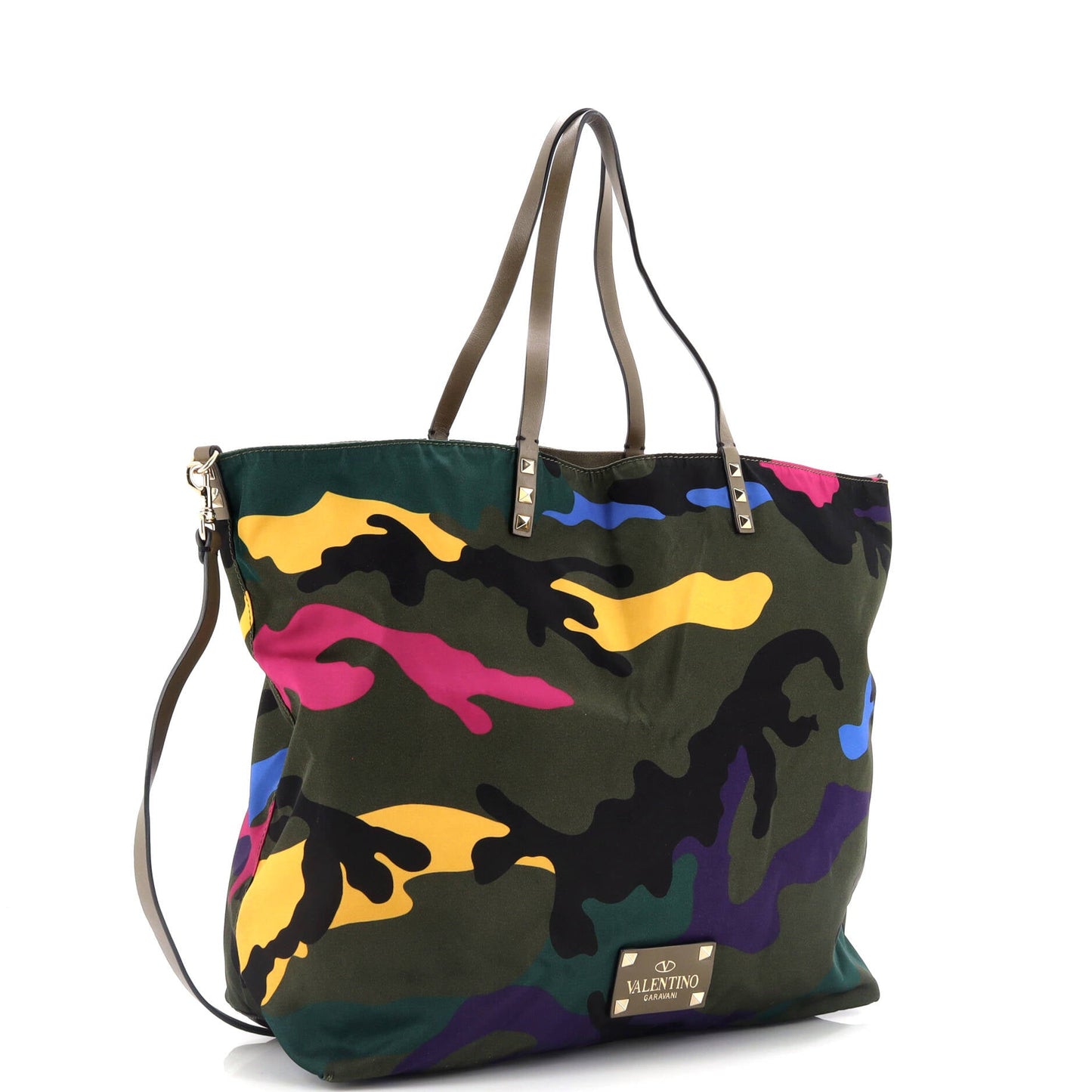Rockstud Open Reversible Convertible Tote Camo Nylon Medium