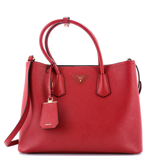 Cuir Double Tote Saffiano Leather Large