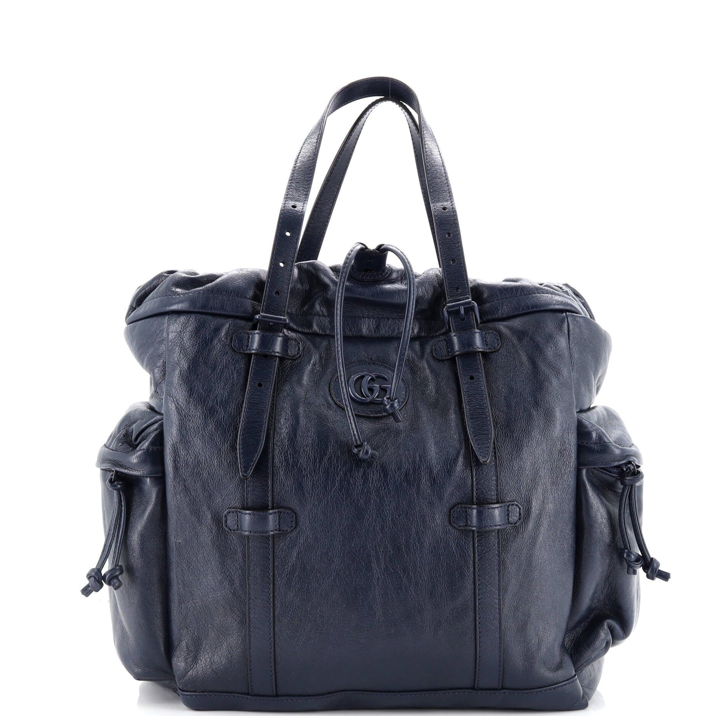 Double G Drawstring Tote Leather