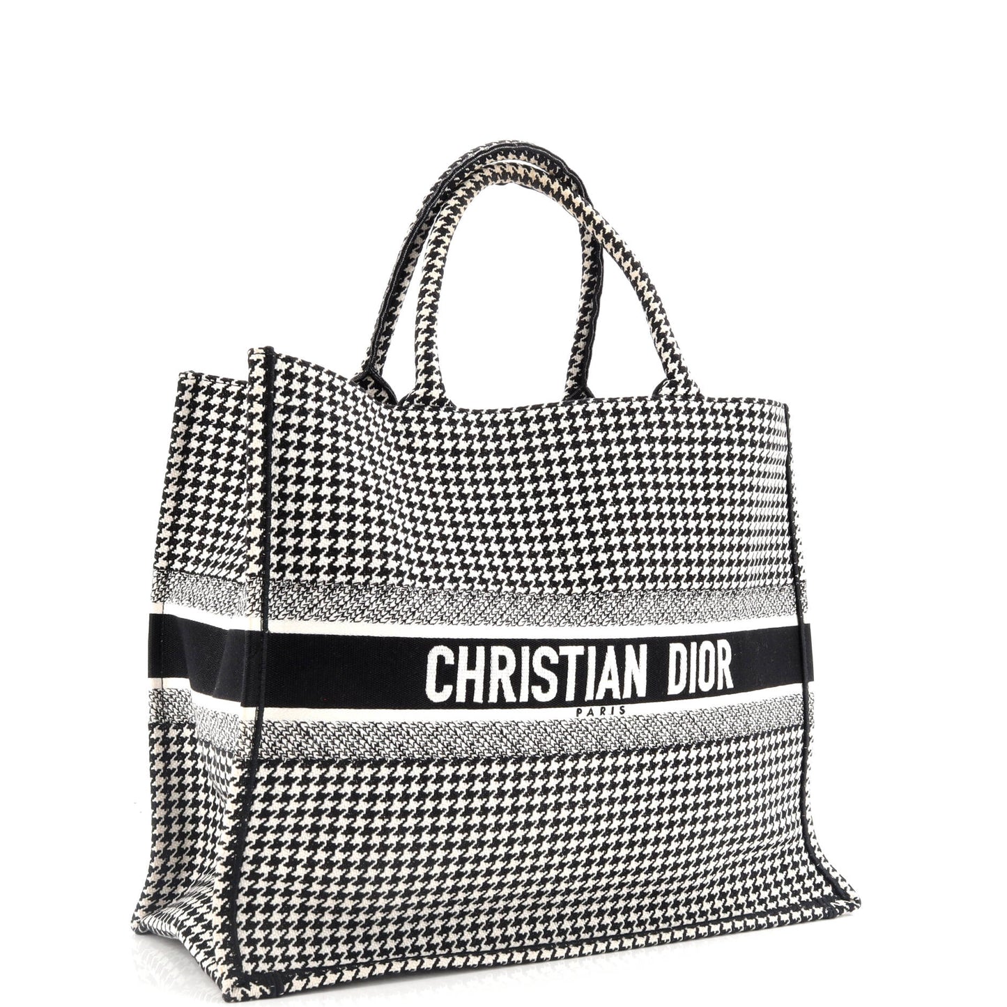 Book Tote Houndstooth Canvas Large