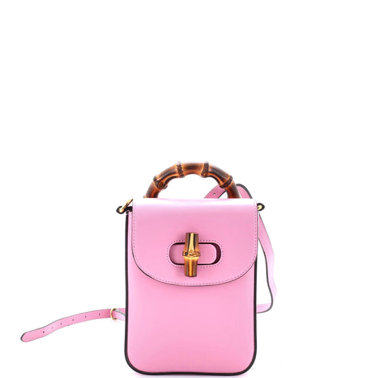 Bamboo Top Handle Backpack Leather Mini