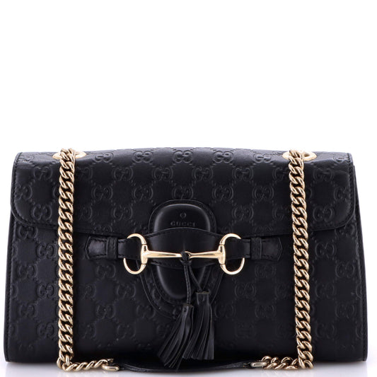 Emily Chain Flap Bag Guccissima Leather Medium