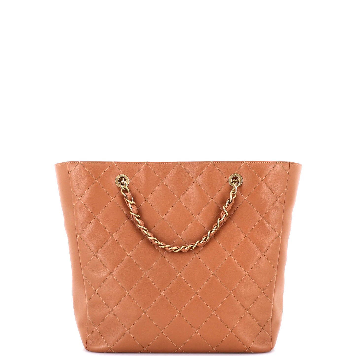 Open Shopping Tote Quilted Lambskin Large