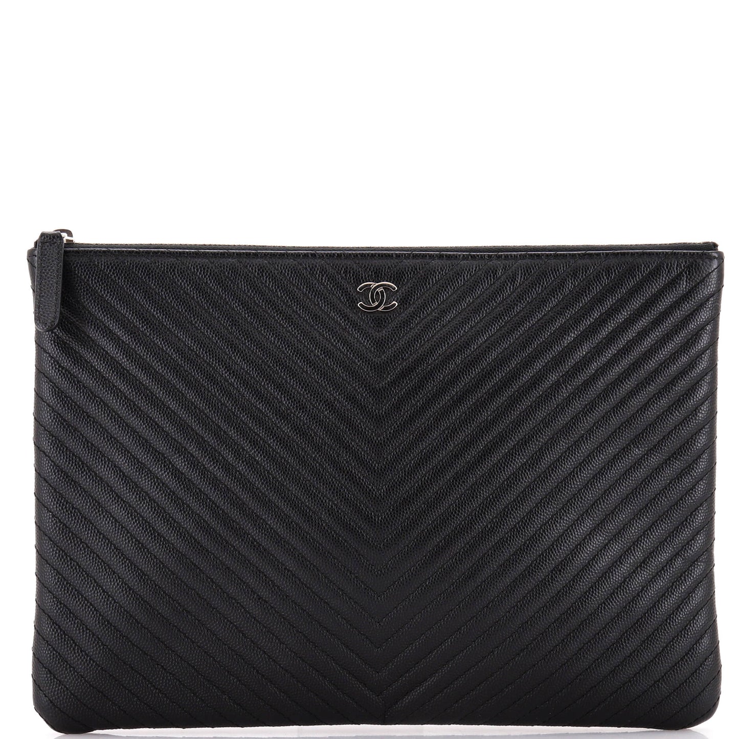 O Case Clutch Chevron Caviar Medium