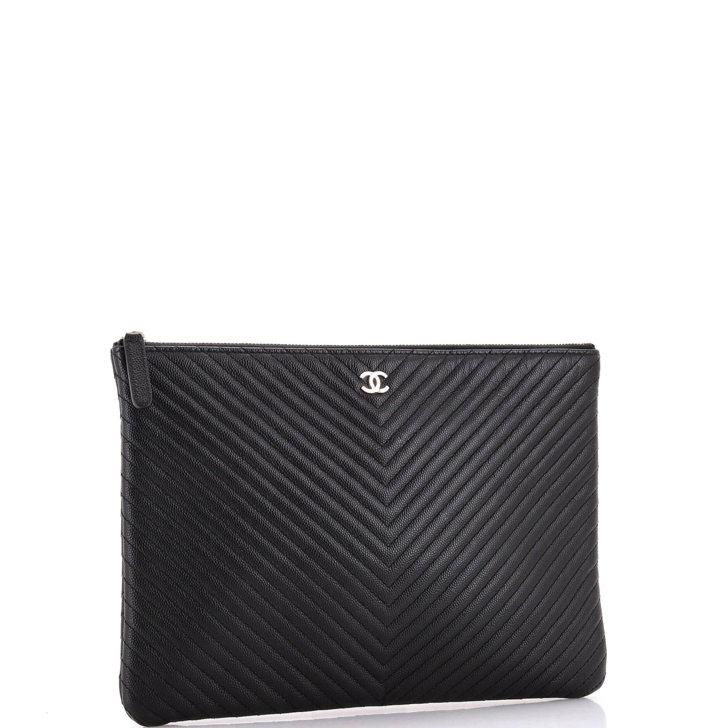 O Case Clutch Chevron Caviar Medium