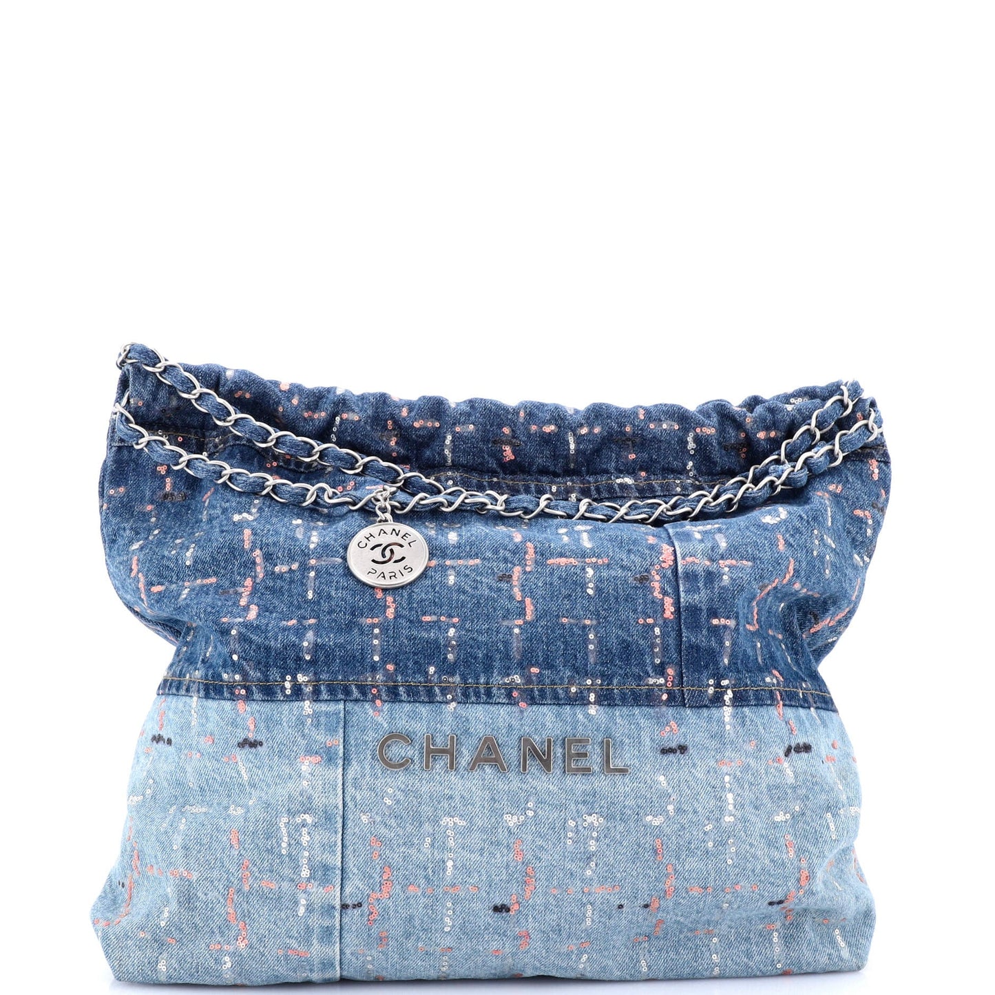 22 Chain Hobo Denim with Sequins Medium