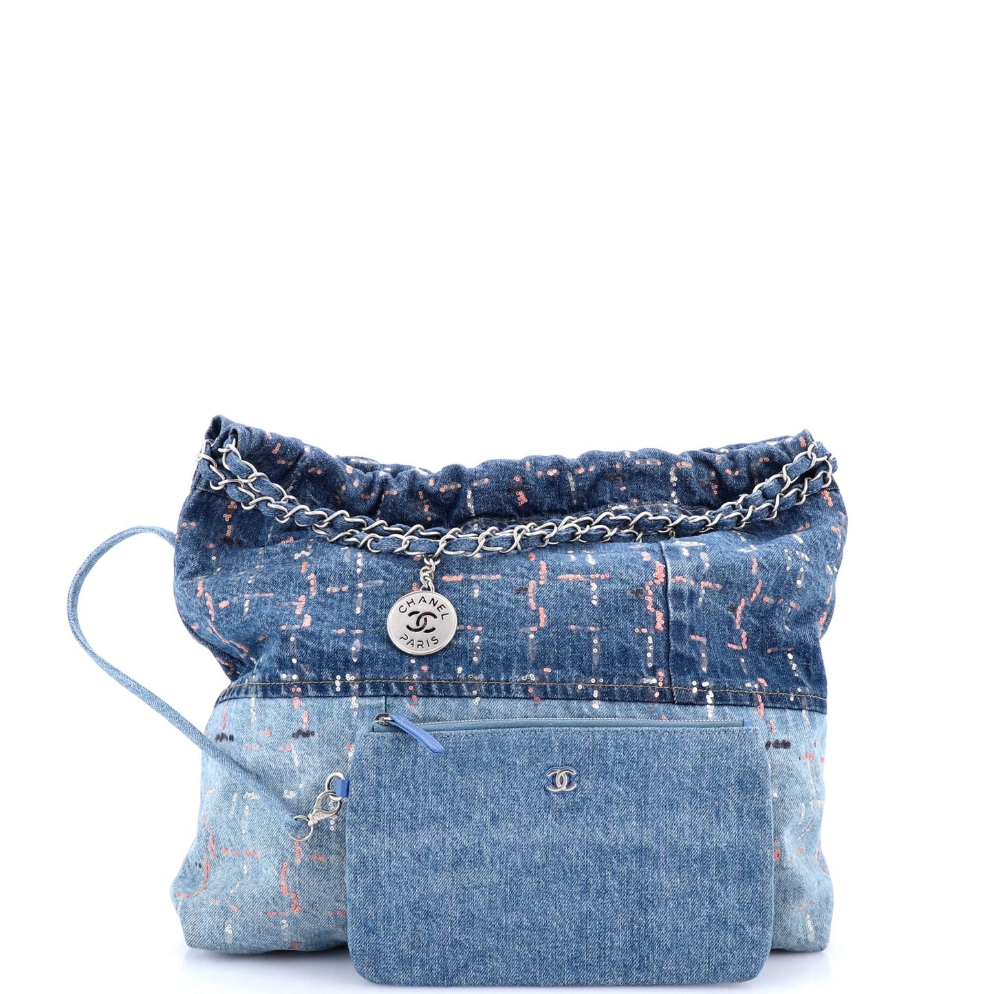 22 Chain Hobo Denim with Sequins Medium