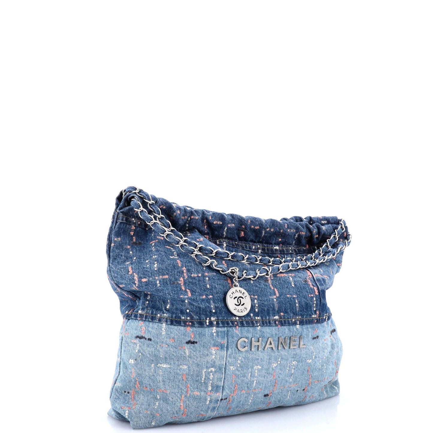 22 Chain Hobo Denim with Sequins Medium