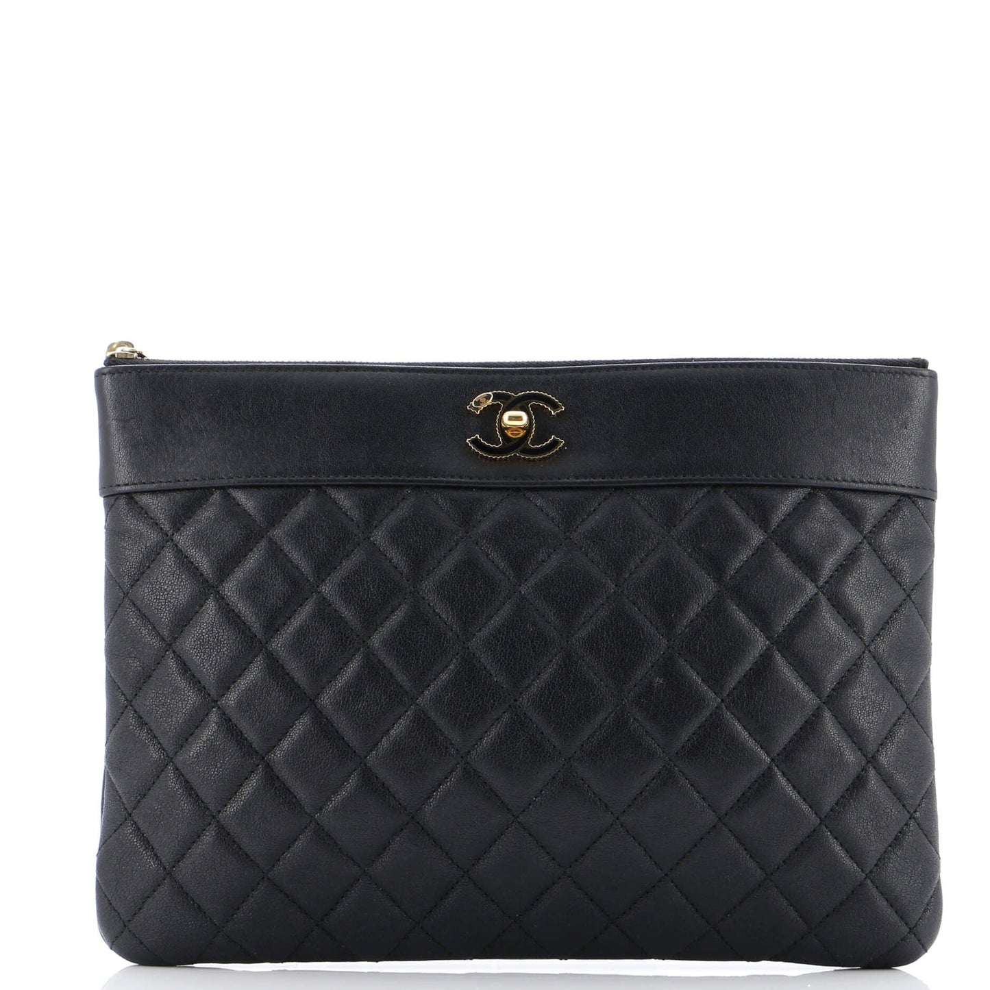 Mademoiselle Vintage O Case Clutch Quilted Sheepskin Medium