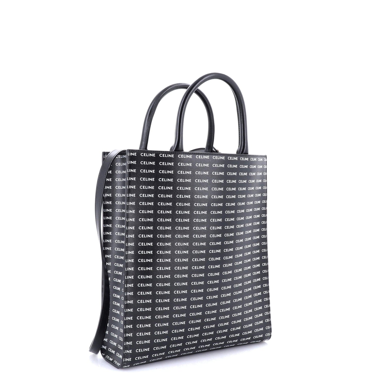 Vertical Cabas Tote All Over Logo Print Leather Small