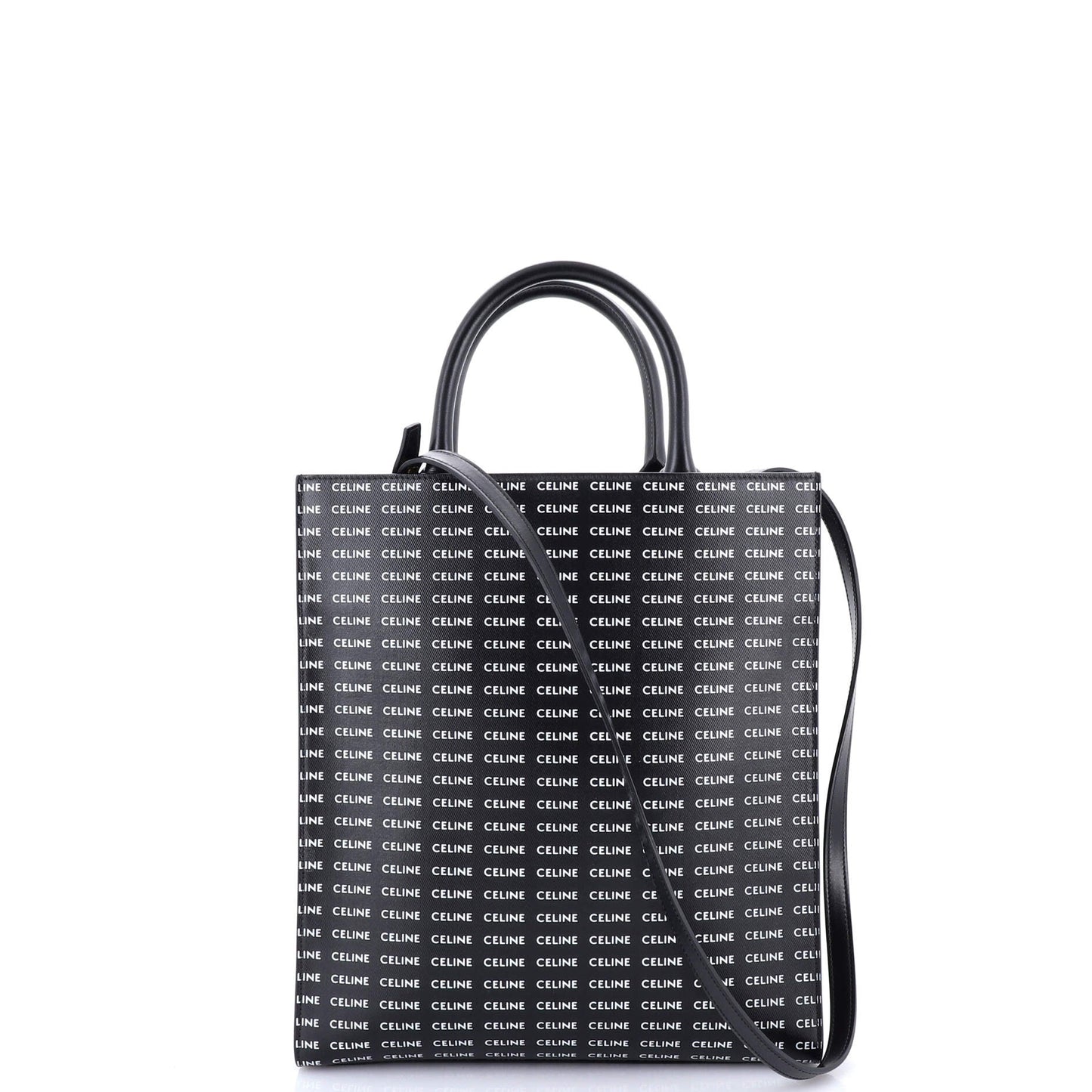 Vertical Cabas Tote All Over Logo Print Leather Small