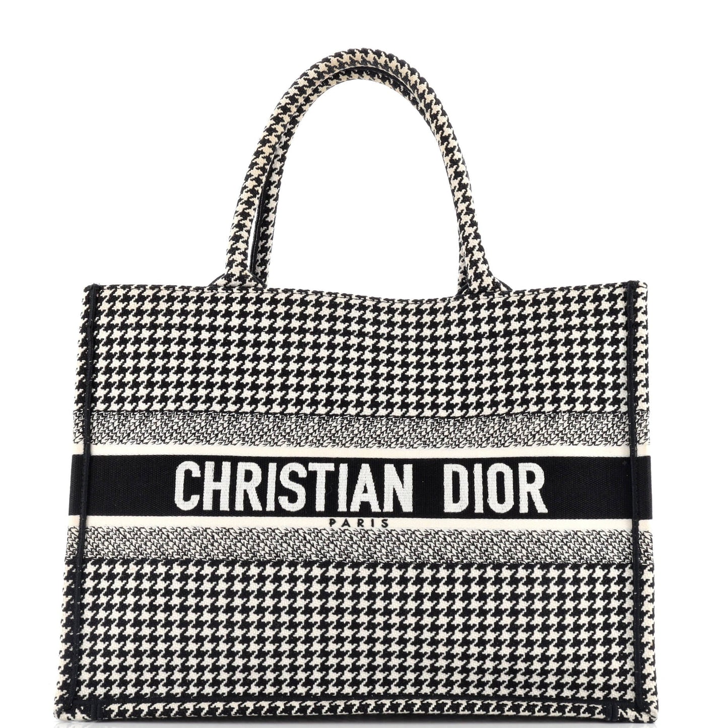Book Tote Houndstooth Canvas Medium