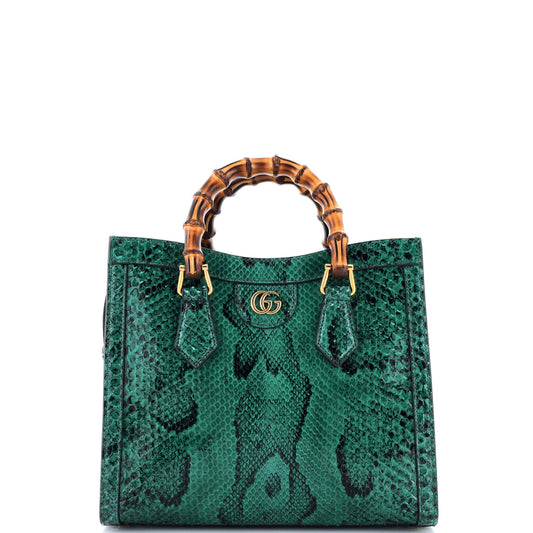 Diana NM Bamboo Handle Tote Python Small