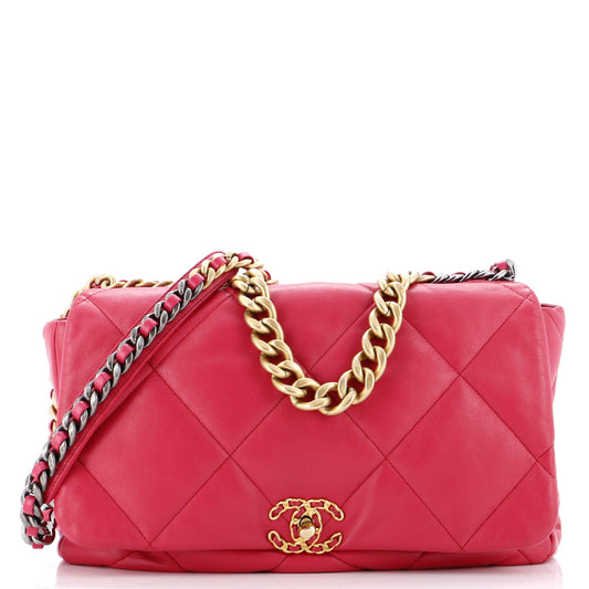 19 Flap Bag Quilted Leather Maxi