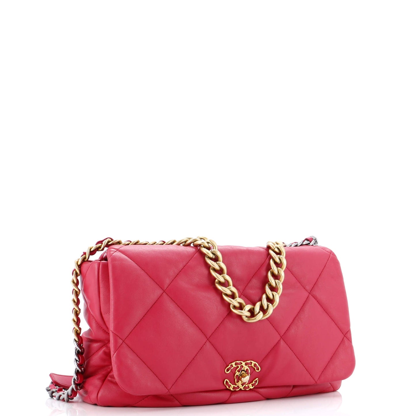 19 Flap Bag Quilted Leather Maxi