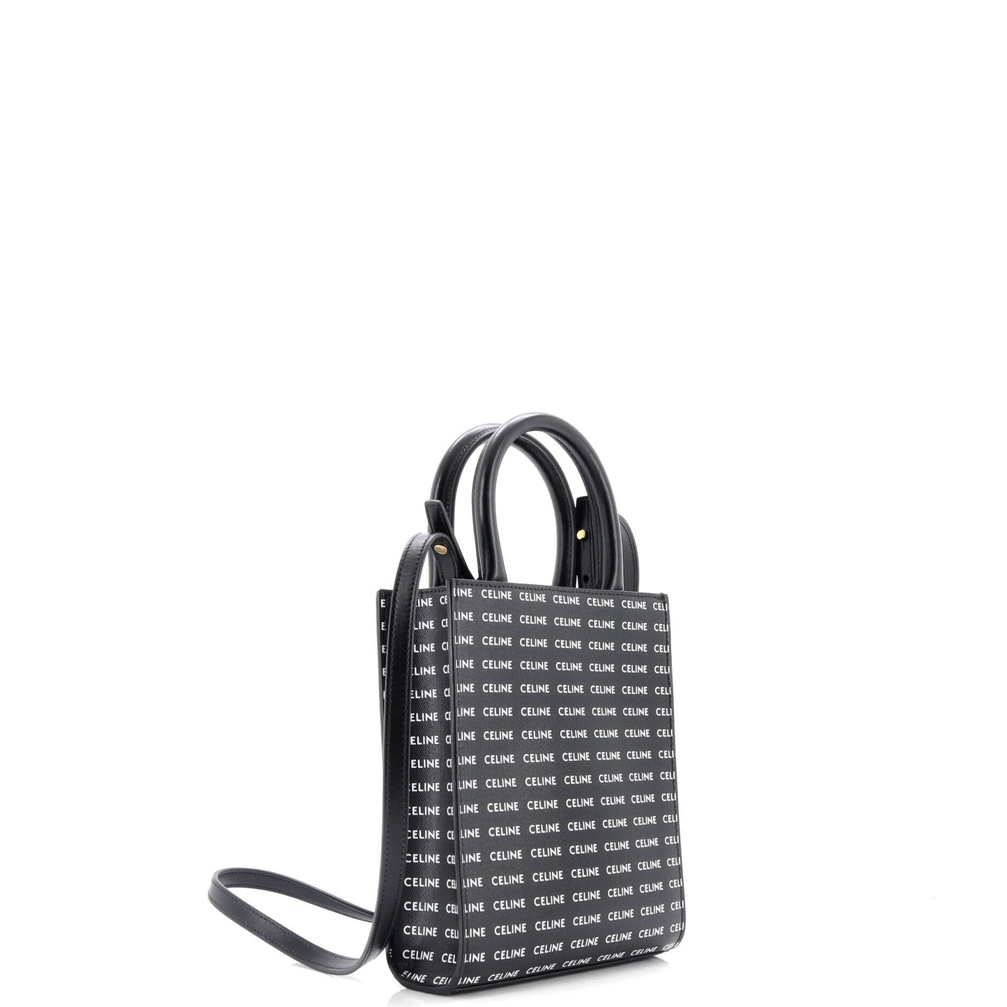 Vertical Cabas Tote All Over Logo Print Leather Mini