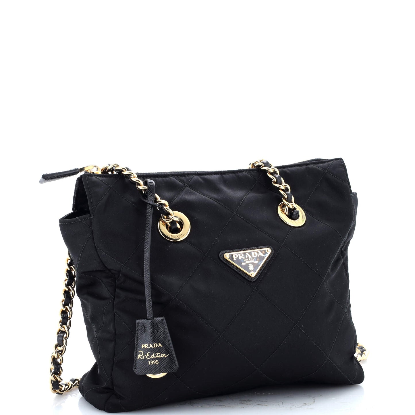 Re-Edition 1995 Chain Tote Quilted Re-Nylon Small