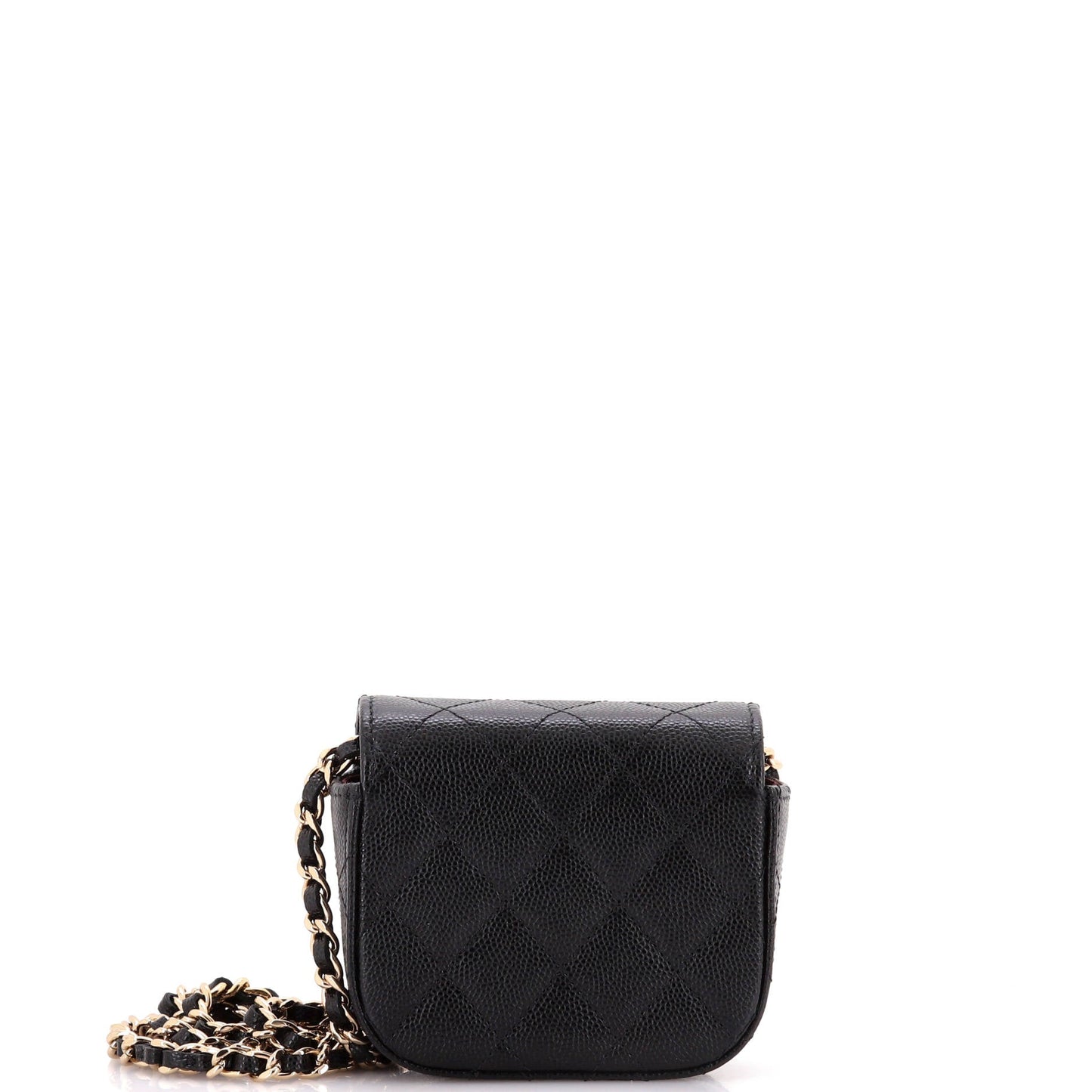 Classic Square Flap Clutch with Chain Quilted Caviar Mini