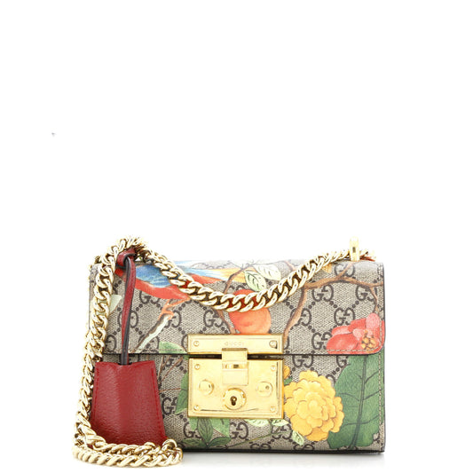 Padlock Shoulder Bag Tian Print GG Coated Canvas Small