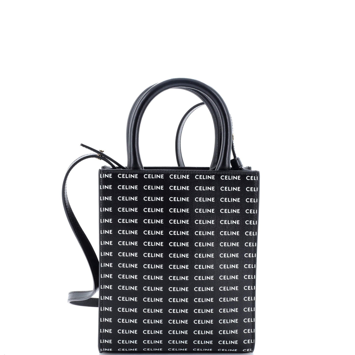 Vertical Cabas Tote All Over Logo Print Leather Mini