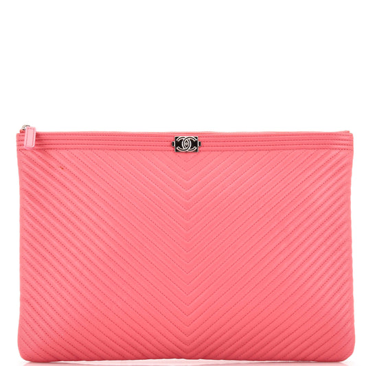 Boy O Case Clutch Chevron Lambskin Large