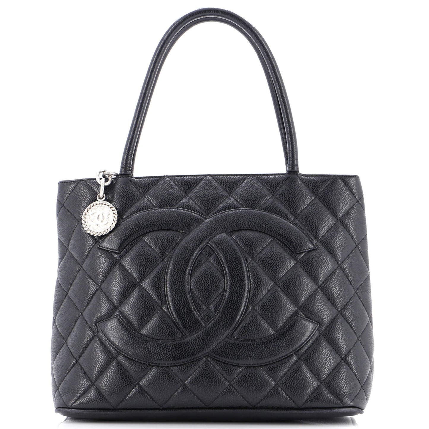 Medallion Tote Quilted Caviar