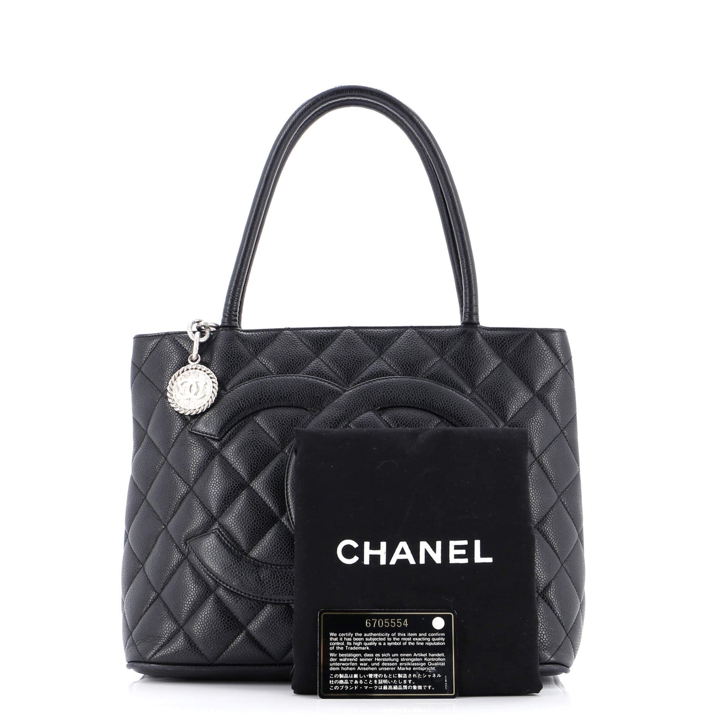 Medallion Tote Quilted Caviar
