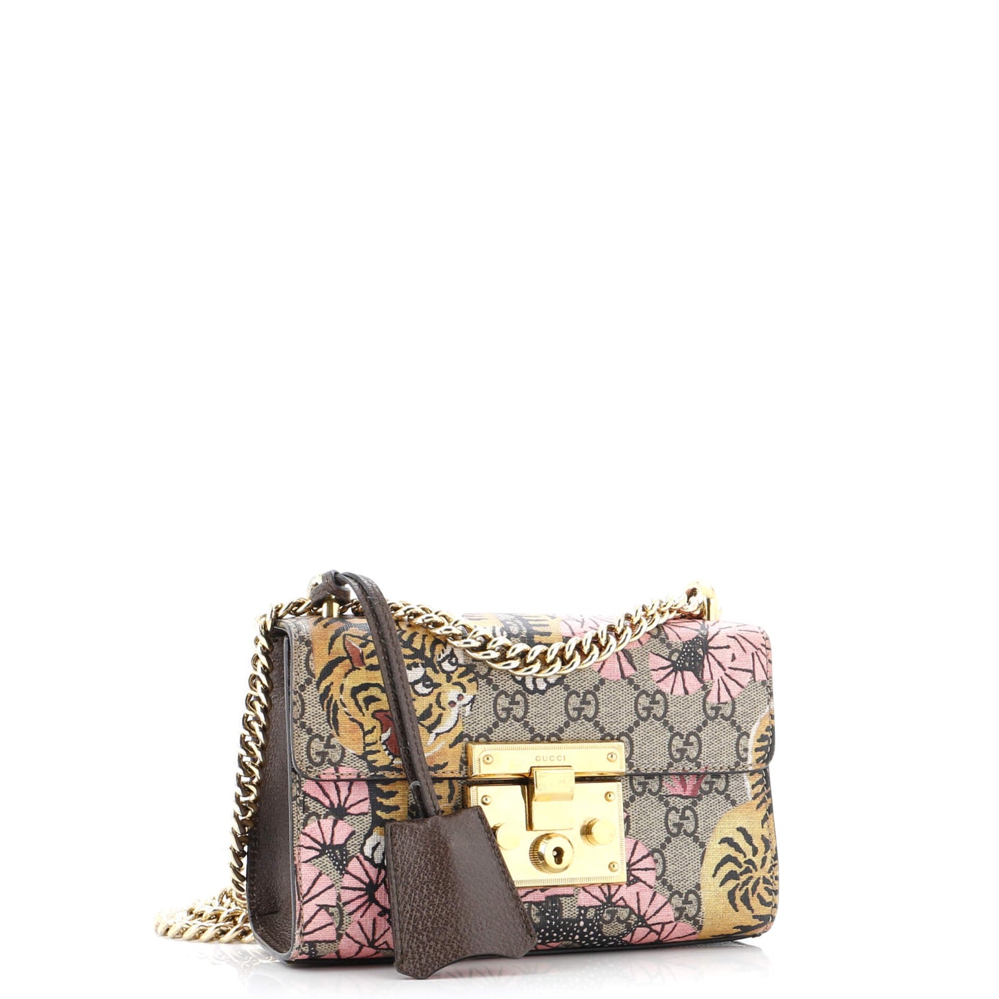 Padlock Shoulder Bag Bengal Print GG Coated Canvas Small