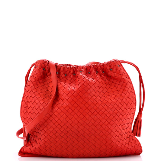 Drawstring Tassel Tote Intrecciato Nappa Medium