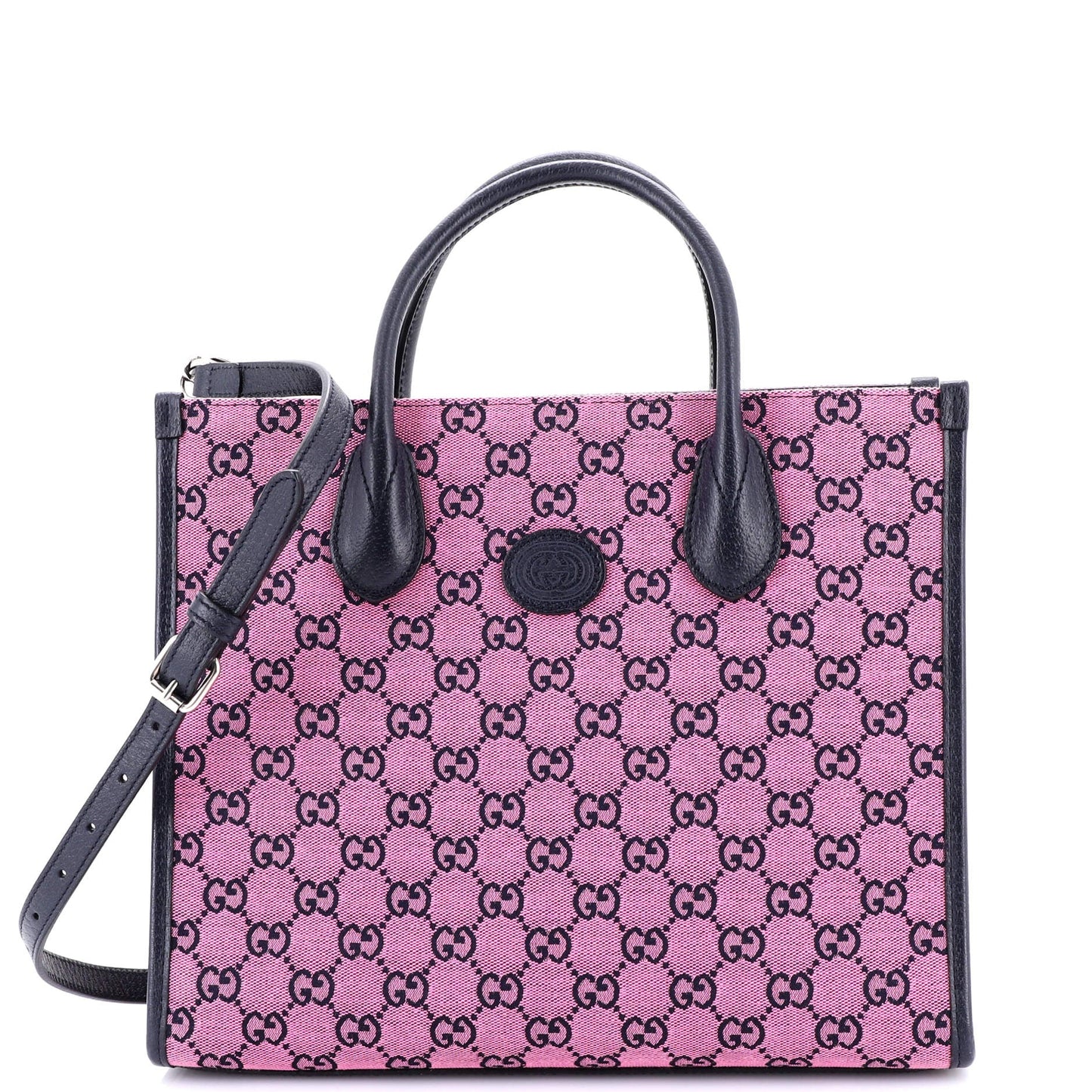 Structured Top Handle Open Tote GG Canvas Small