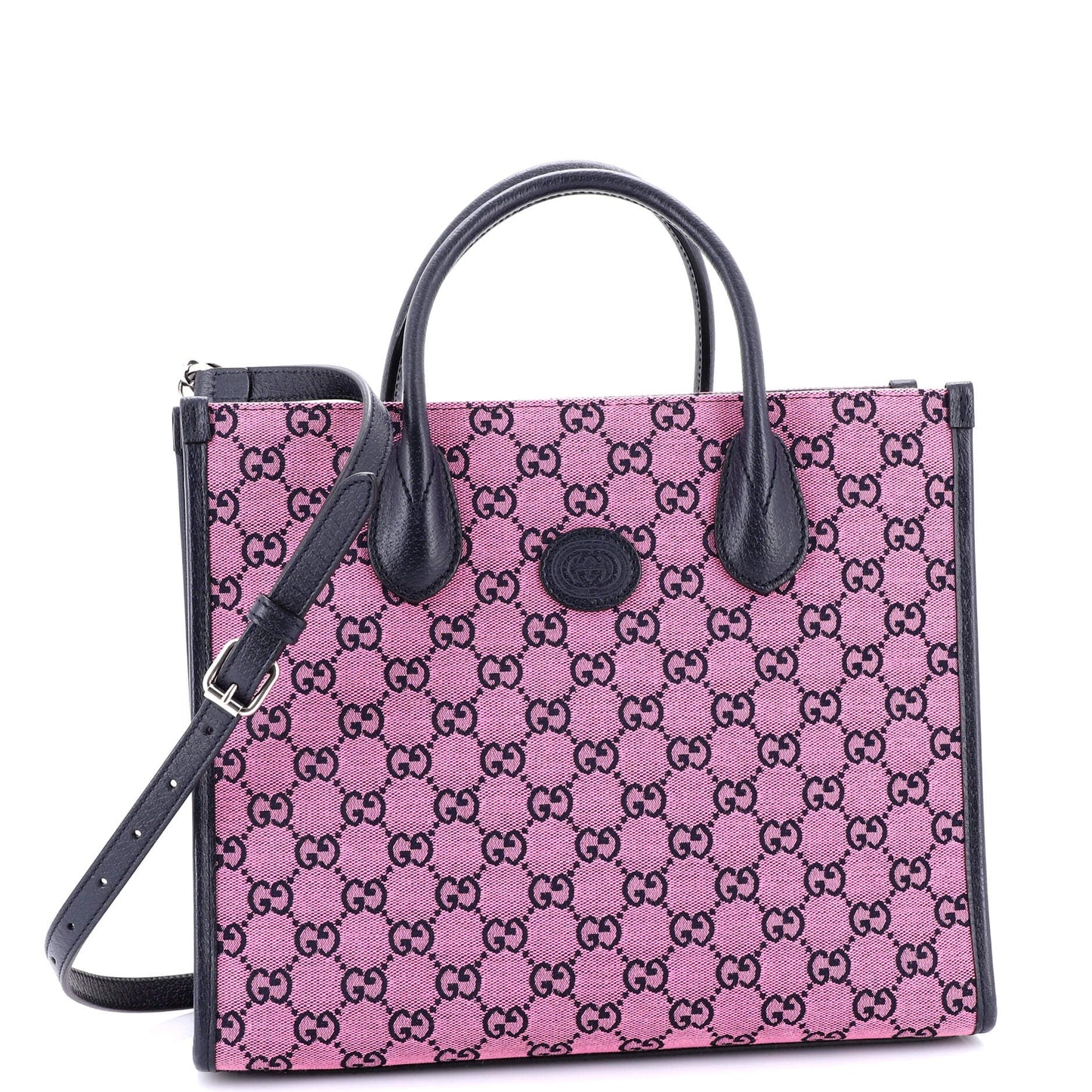 Structured Top Handle Open Tote GG Canvas Small