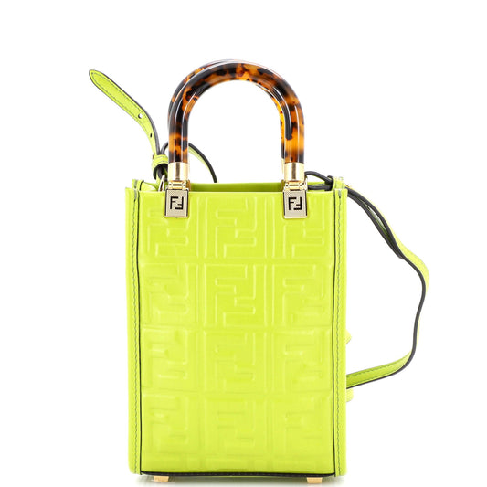 Sunshine Shopper Tote Zucca Embossed Leather Mini