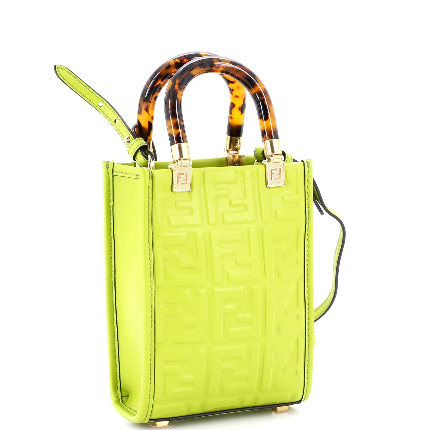 Sunshine Shopper Tote Zucca Embossed Leather Mini