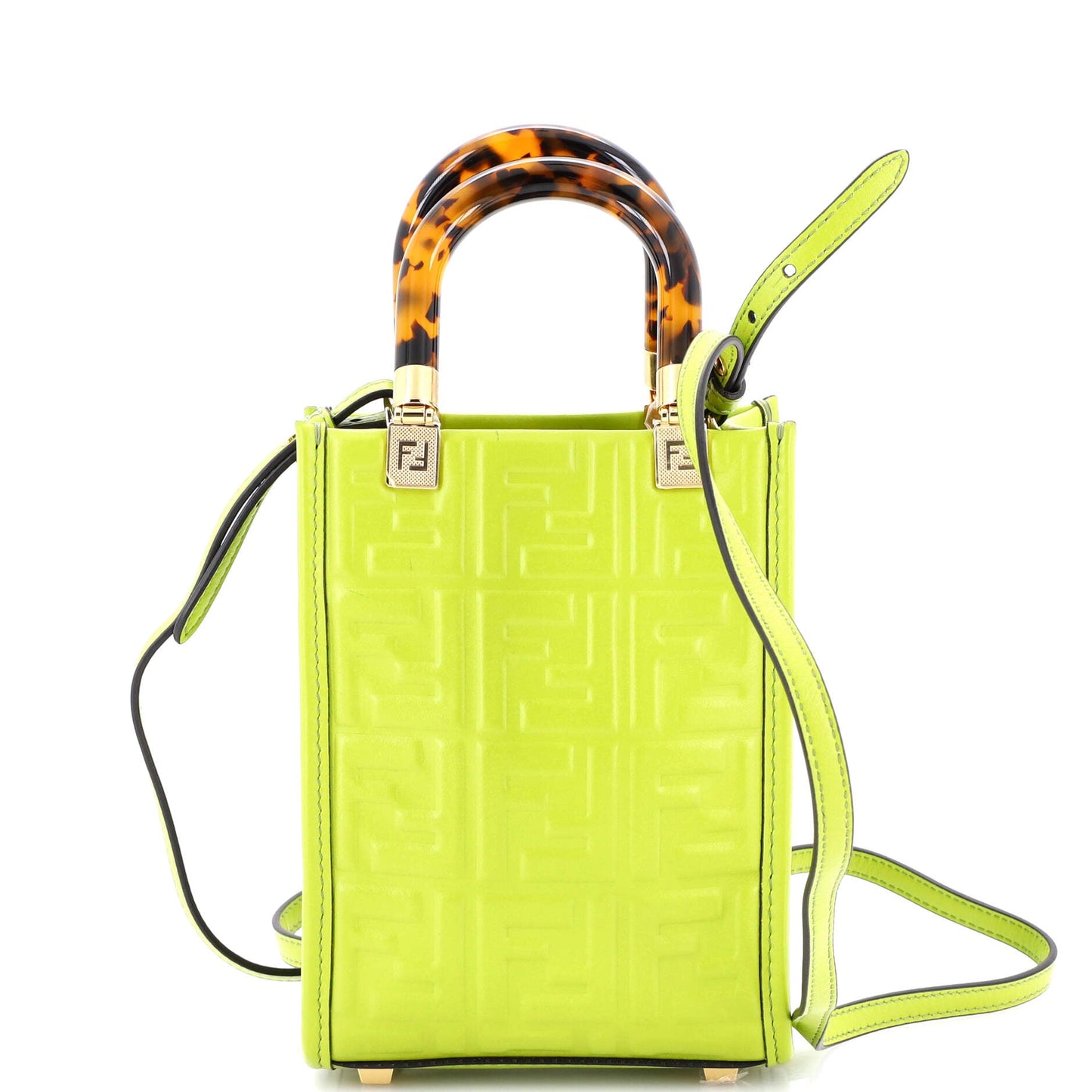 Sunshine Shopper Tote Zucca Embossed Leather Mini