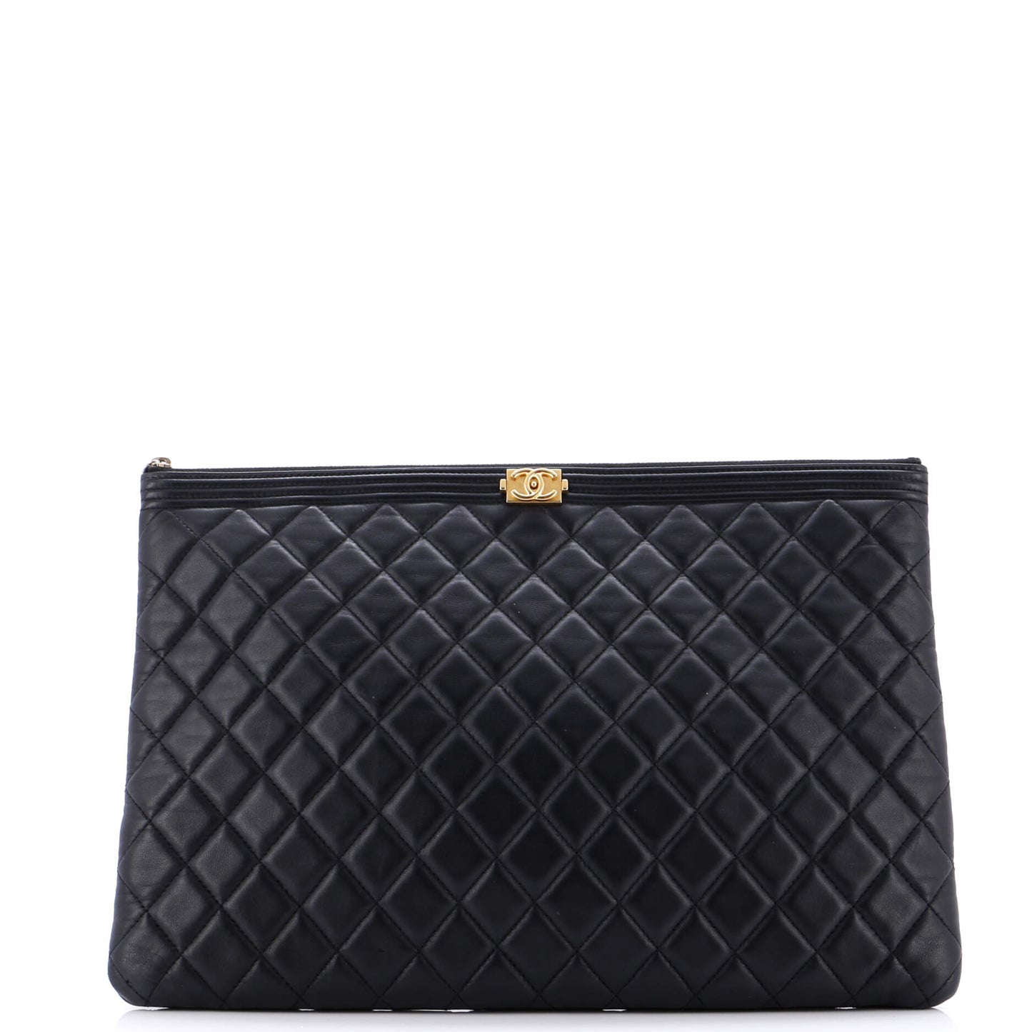 Boy O Case Clutch Quilted Lambskin Large